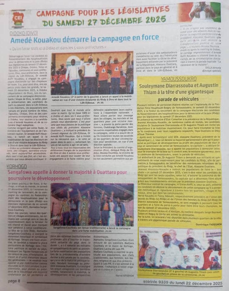 SOIR INFO N°9339 DU LUNDI 22 DECEMBRE 2025 PAGE 8